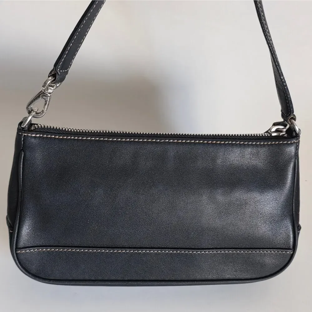 Coach Black Leather Mini Shoulder Bag Purse Style 7765